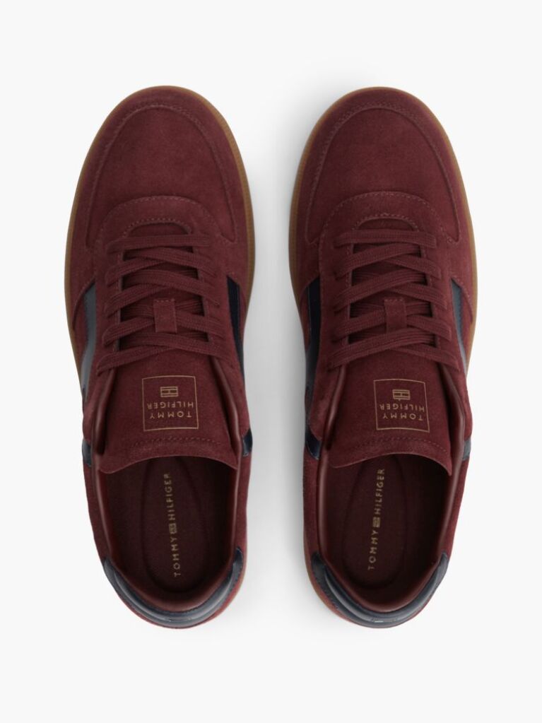 Rosu Adidasi Din Suede Cu Texturi Mixte  Barbati