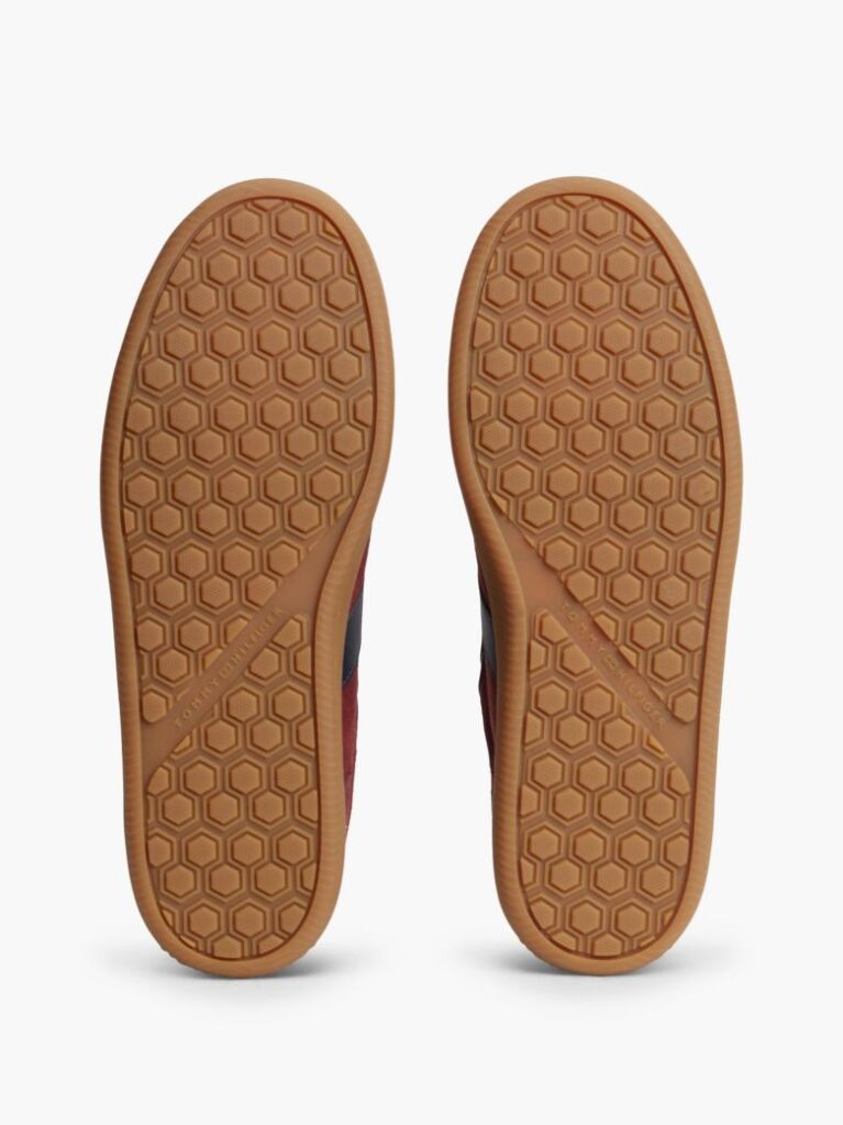Rosu Adidasi Din Suede Cu Texturi Mixte  Barbati