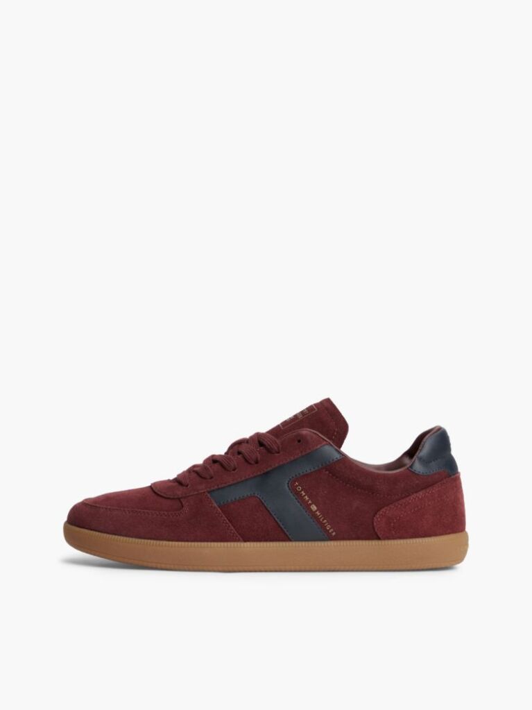 Rosu Adidasi Din Suede Cu Texturi Mixte  Barbati