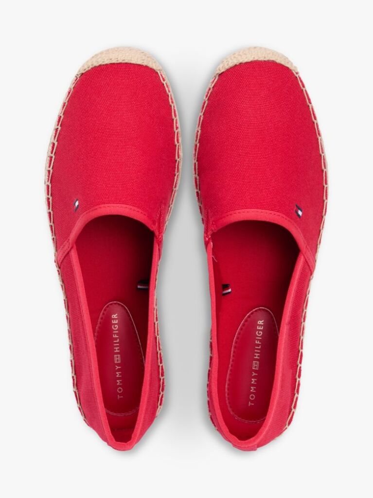Red Flag Embroidery Canvas Espadrilles  Women