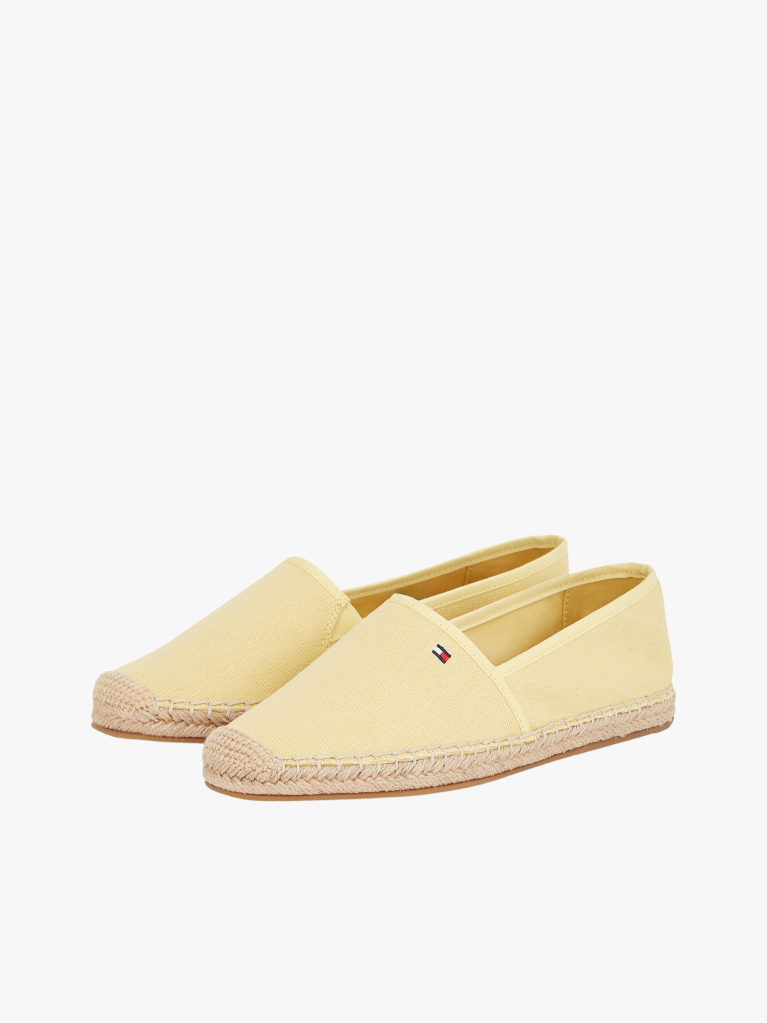 Galben Espadrile Din Panza Cu Broderie Steag  Femei