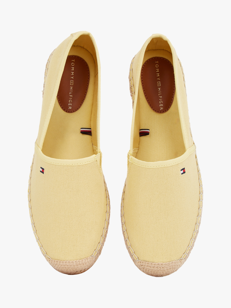 Galben Espadrile Din Panza Cu Broderie Steag  Femei