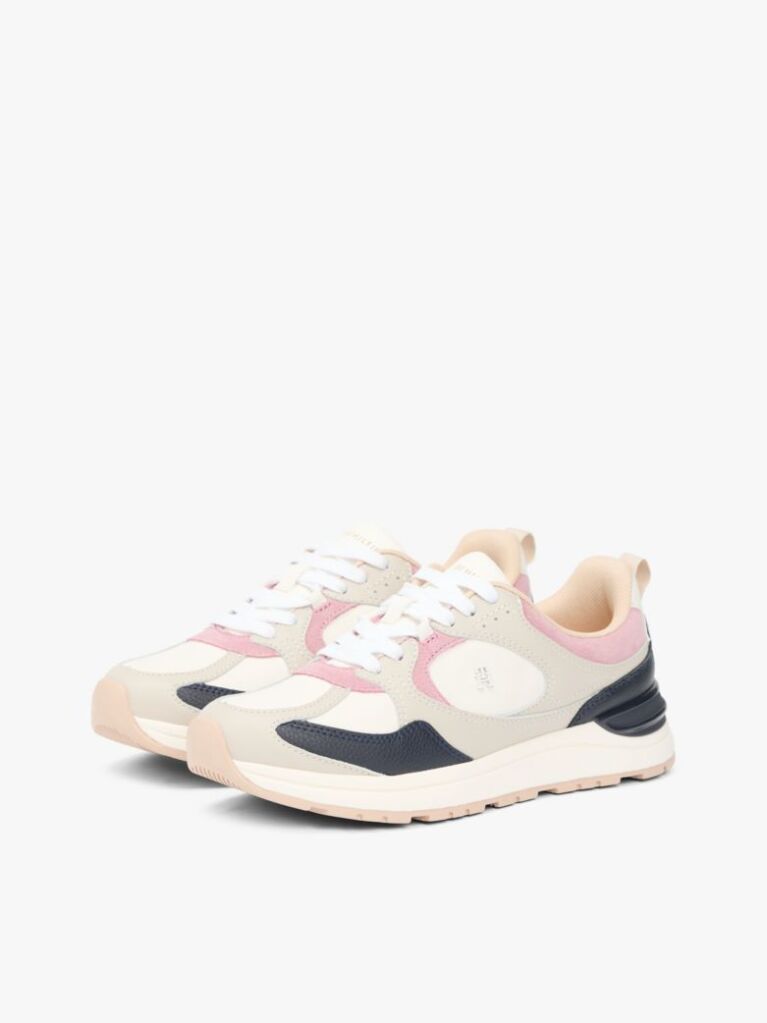 Multi TH Monogram Leather Mixed Texture Trainers  Women