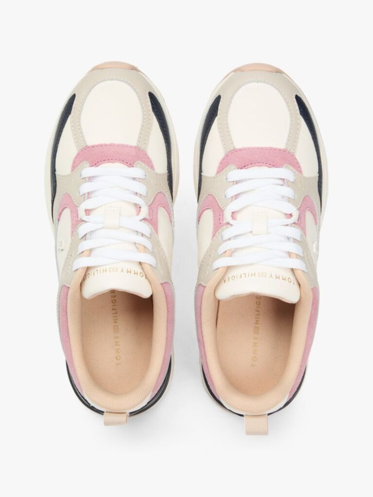 Multi TH Monogram Leather Mixed Texture Trainers  Women
