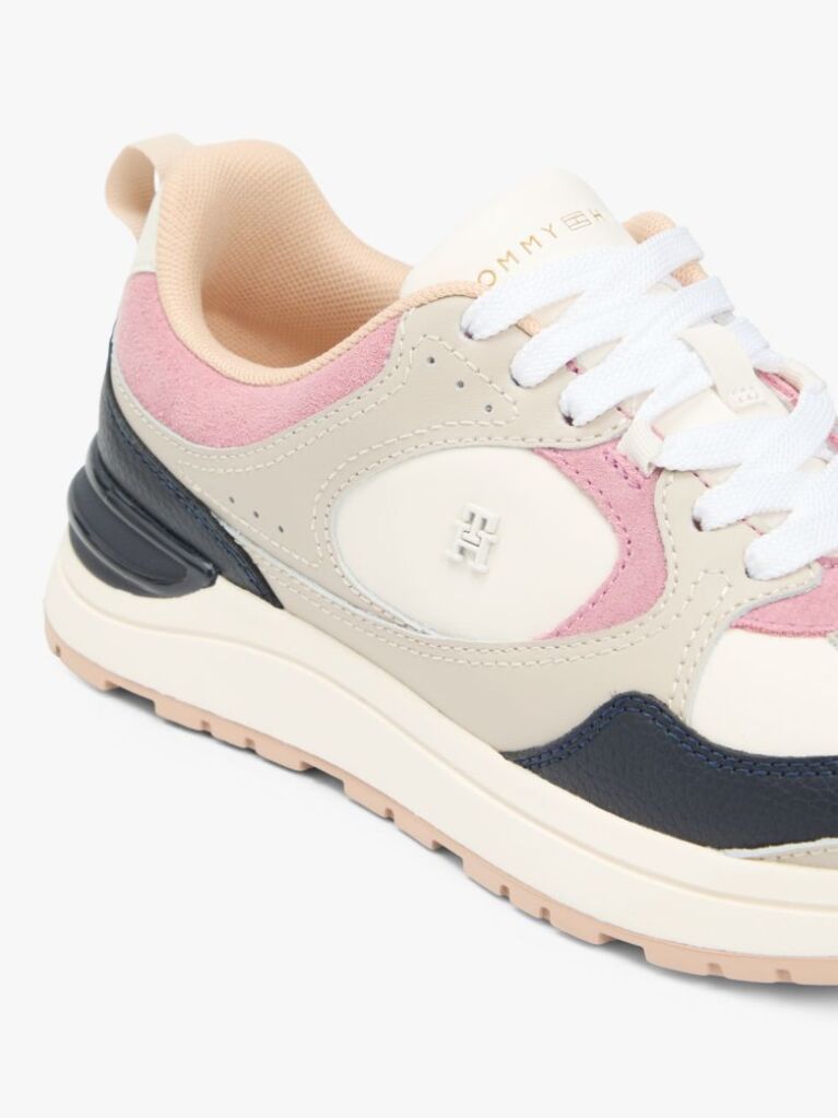 Multi TH Monogram Leather Mixed Texture Trainers  Women