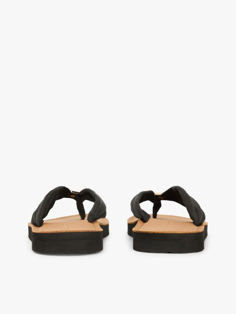 Black TH Monogram Plaque Hemp Flip-Flops  Women