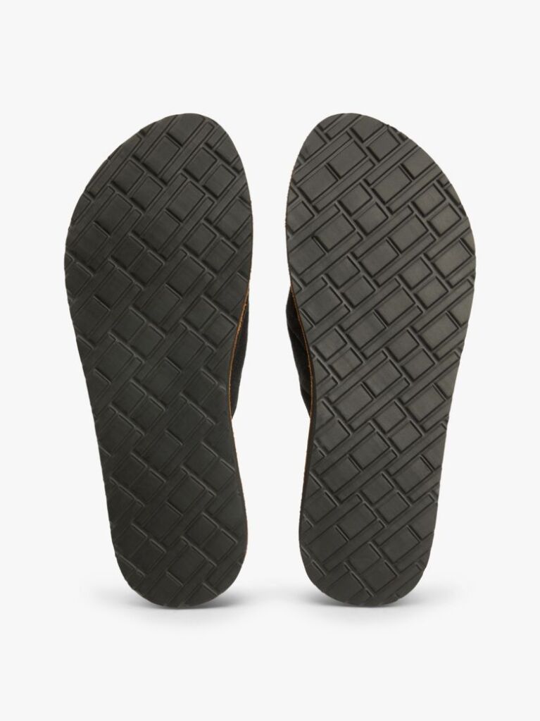 Black TH Monogram Plaque Hemp Flip-Flops  Women
