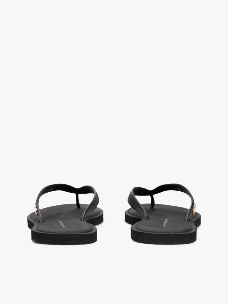 Negru Slapi Chic Cu Monograma TH  Femei