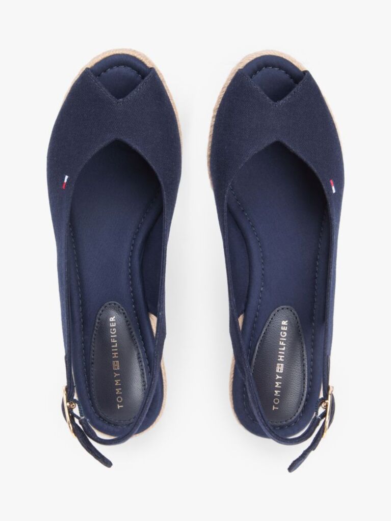 Blue Espadrile Cu Talpa Inalta Si Curea Din Canepa  Femei