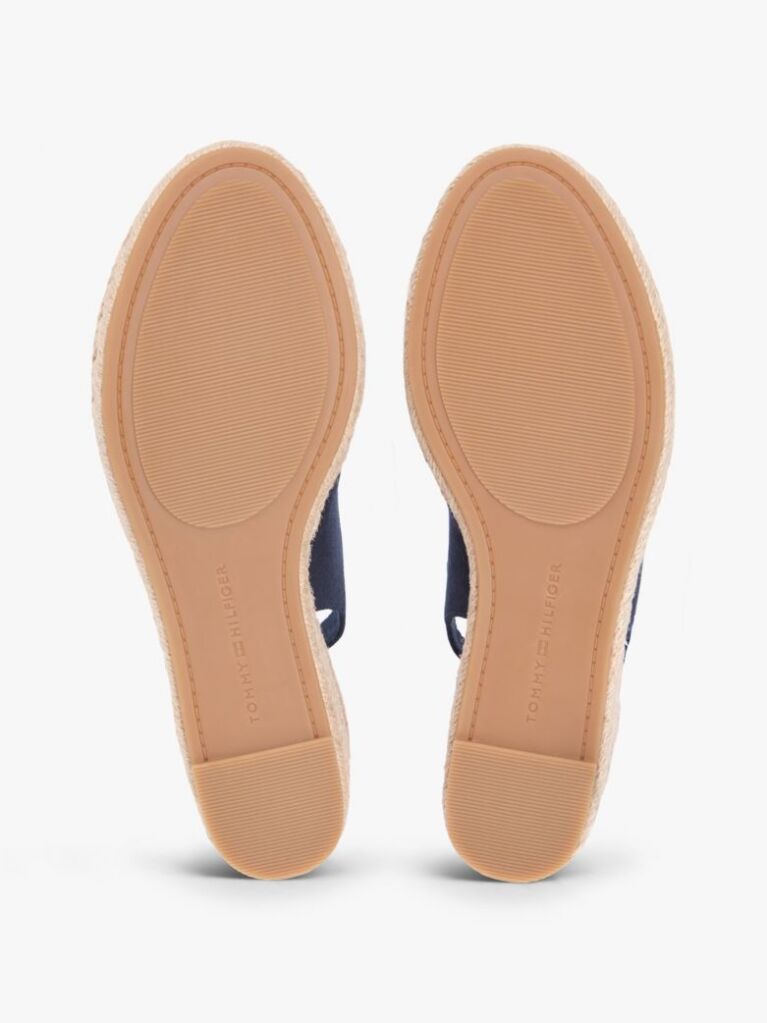 Blue Espadrile Cu Talpa Inalta Si Curea Din Canepa  Femei