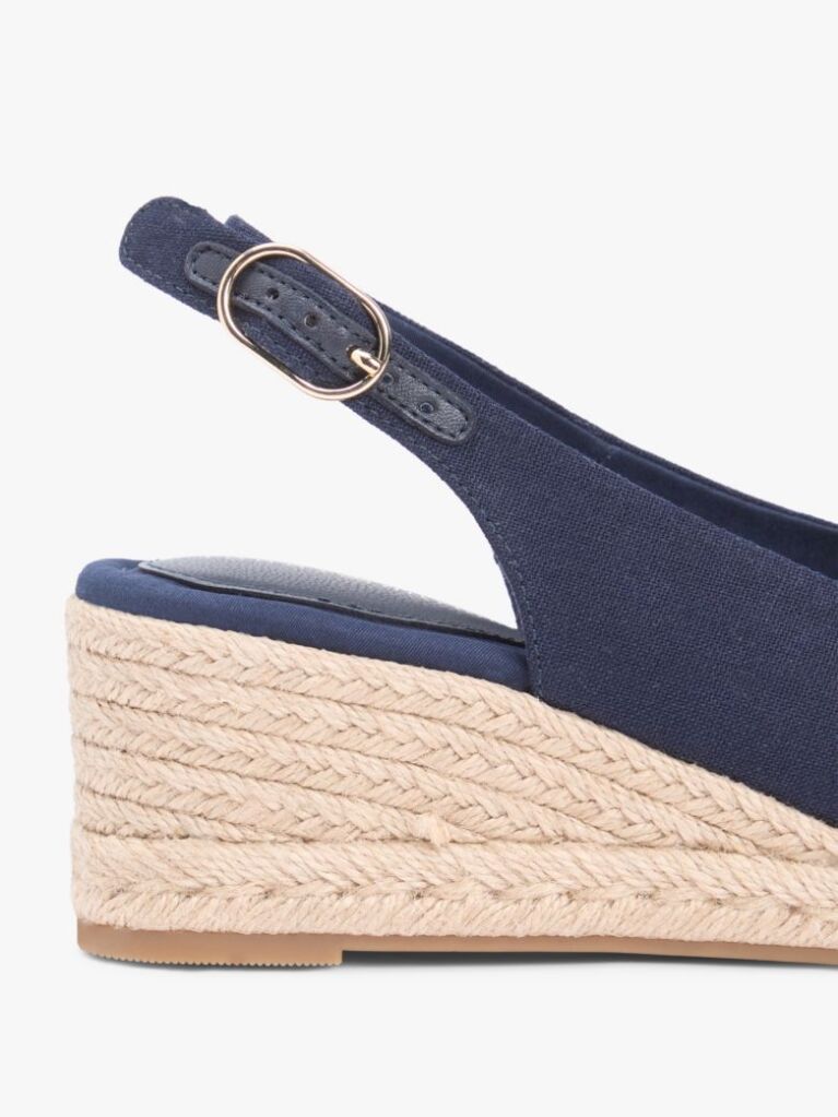 Blue Espadrile Cu Talpa Inalta Si Curea Din Canepa  Femei
