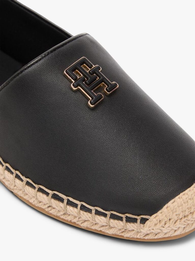 Black TH Monogram Leather Espadrilles  Women
