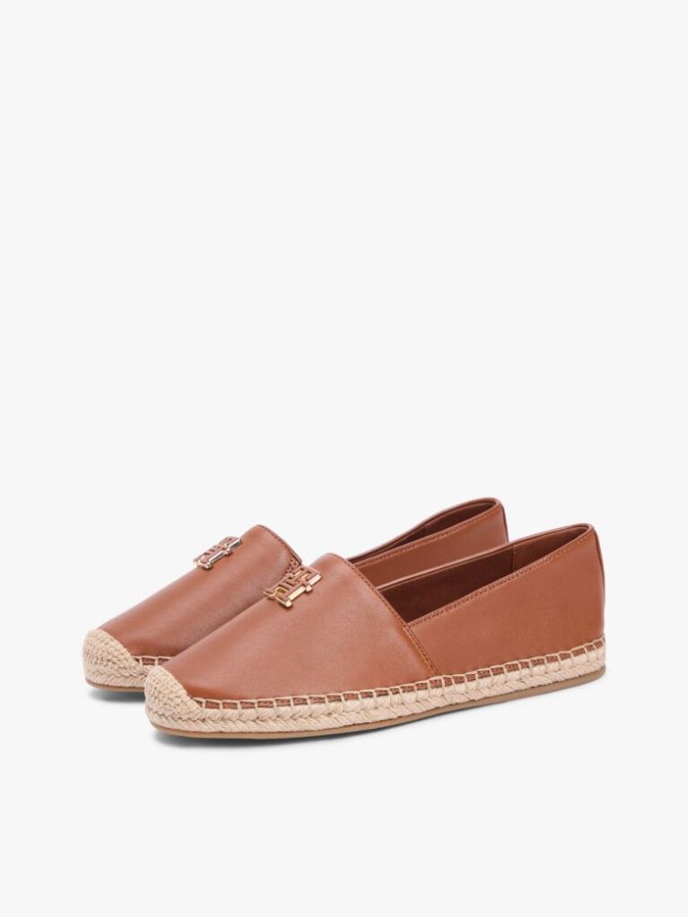 Brown TH Monogram Leather Espadrilles  Women