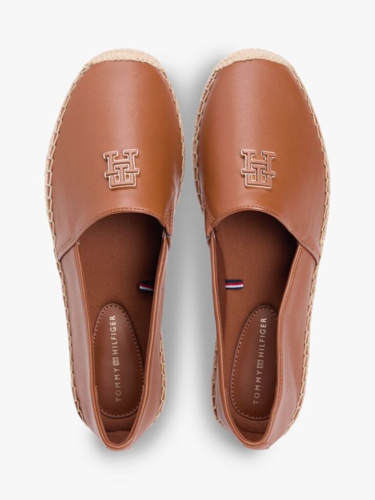 Brown TH Monogram Leather Espadrilles  Women