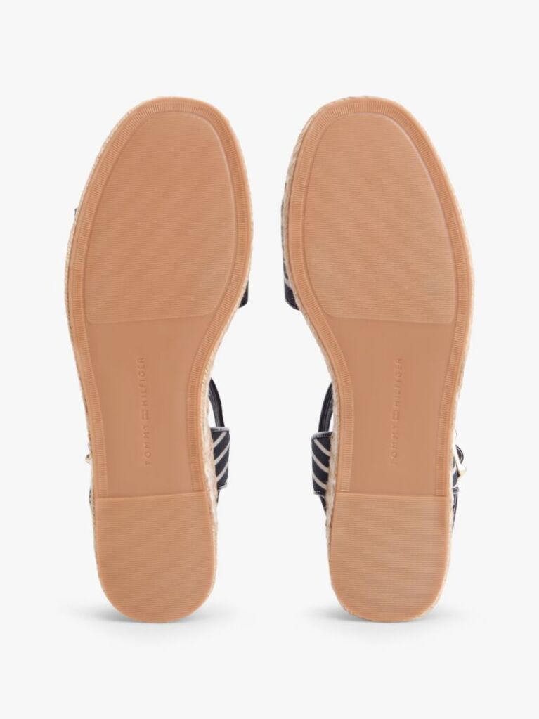 Blue Breton Stripe Platform Wedge Espadrilles  Women