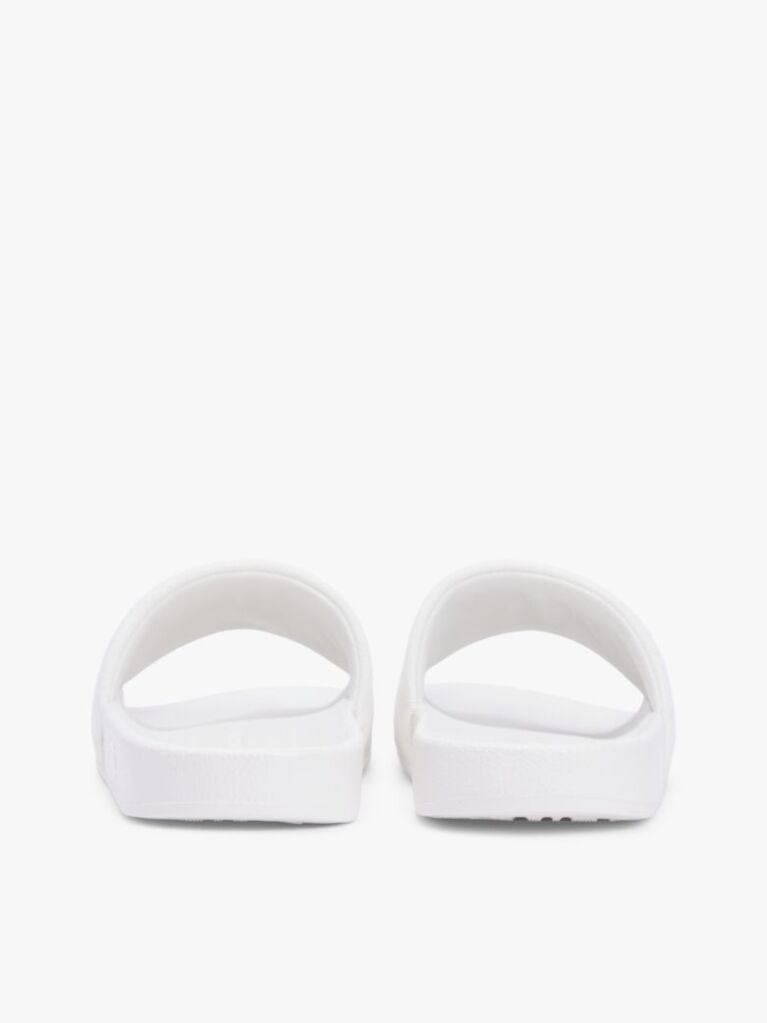 White Logo Embroidery Canvas Pool Slides  Women