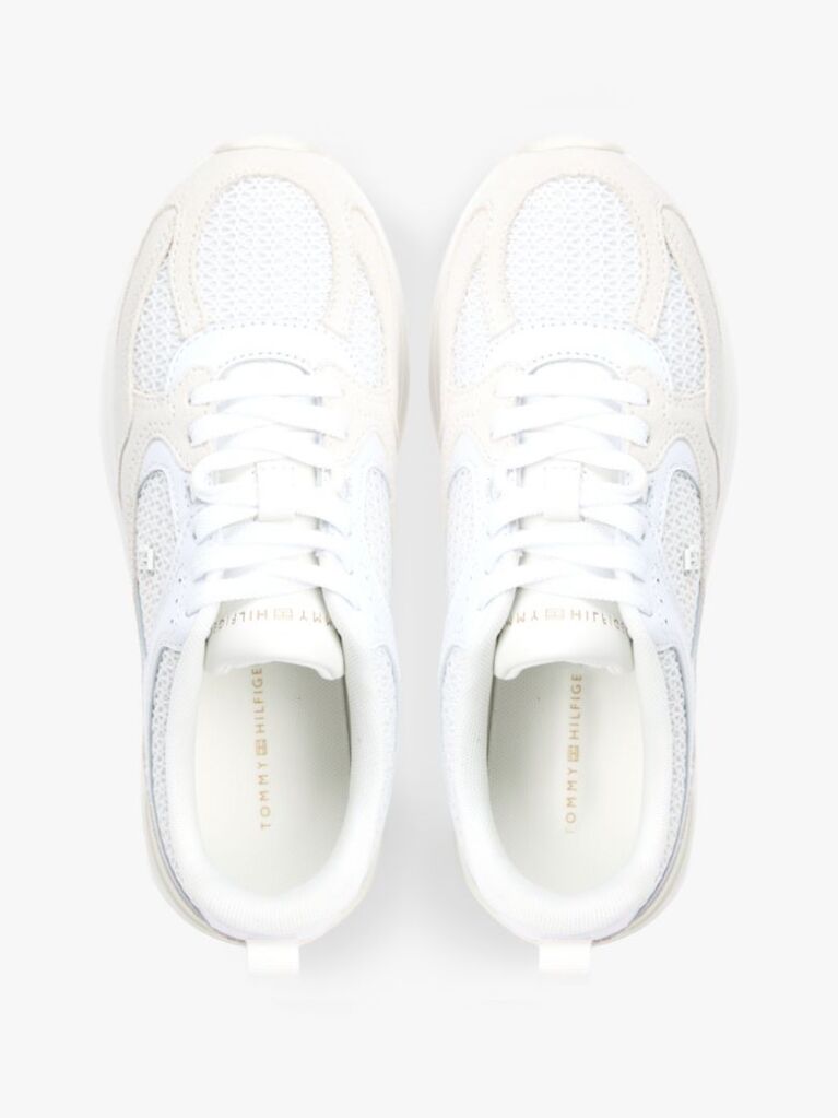 Alb Adidasi Tonal TH Monogram Cu Textura Mixta  Femei
