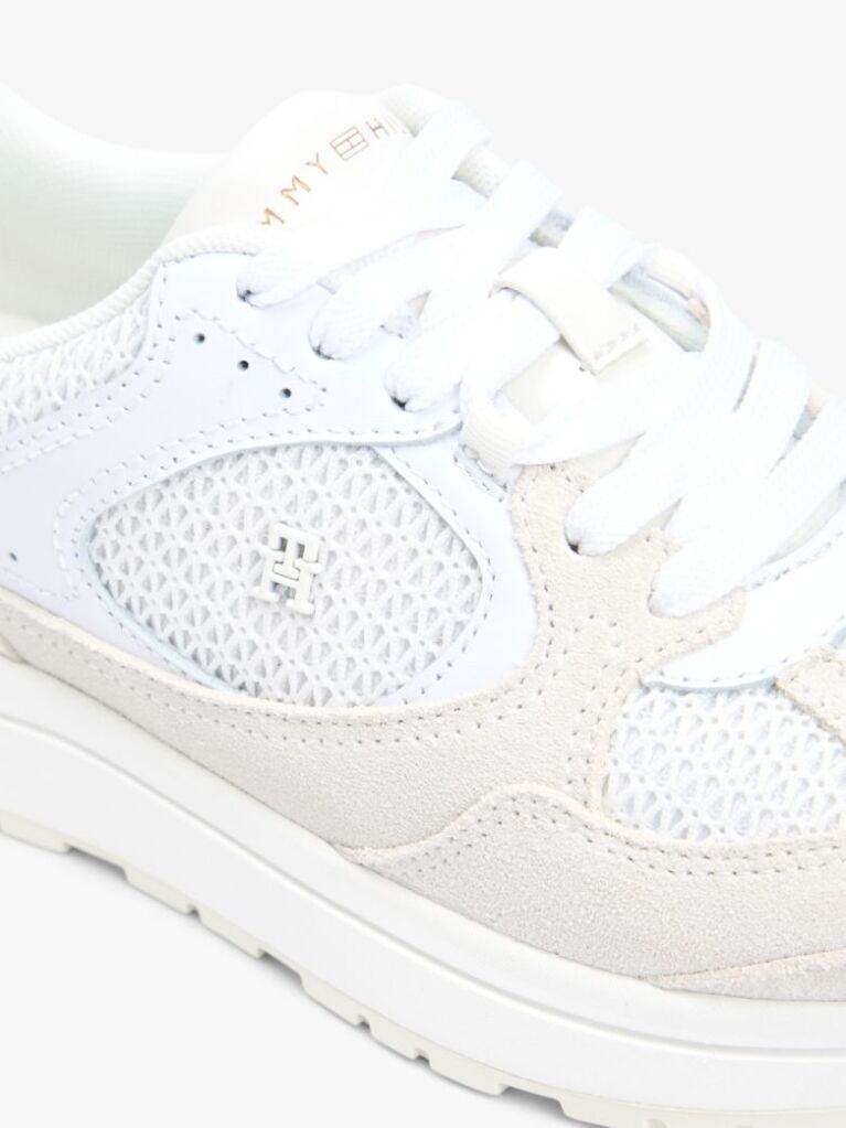 Alb Adidasi Tonal TH Monogram Cu Textura Mixta  Femei