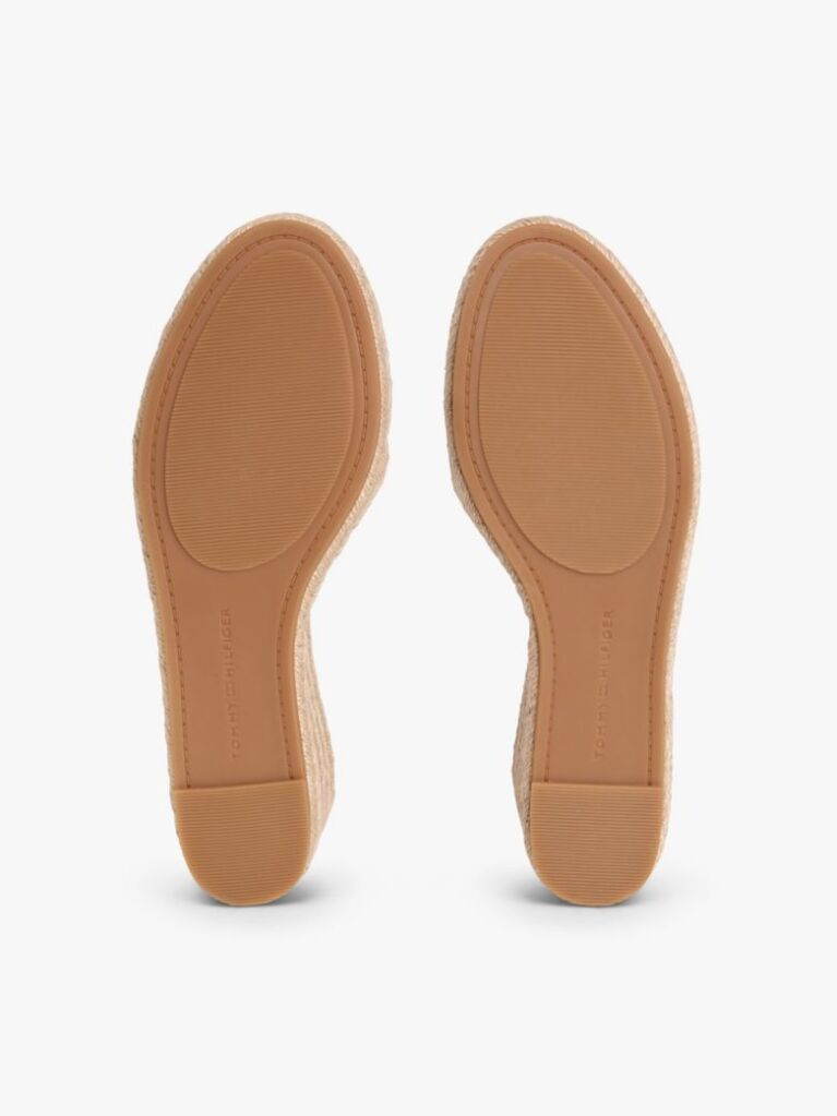Beige Hemp Crossover Strap Wedge Espadrilles  Women