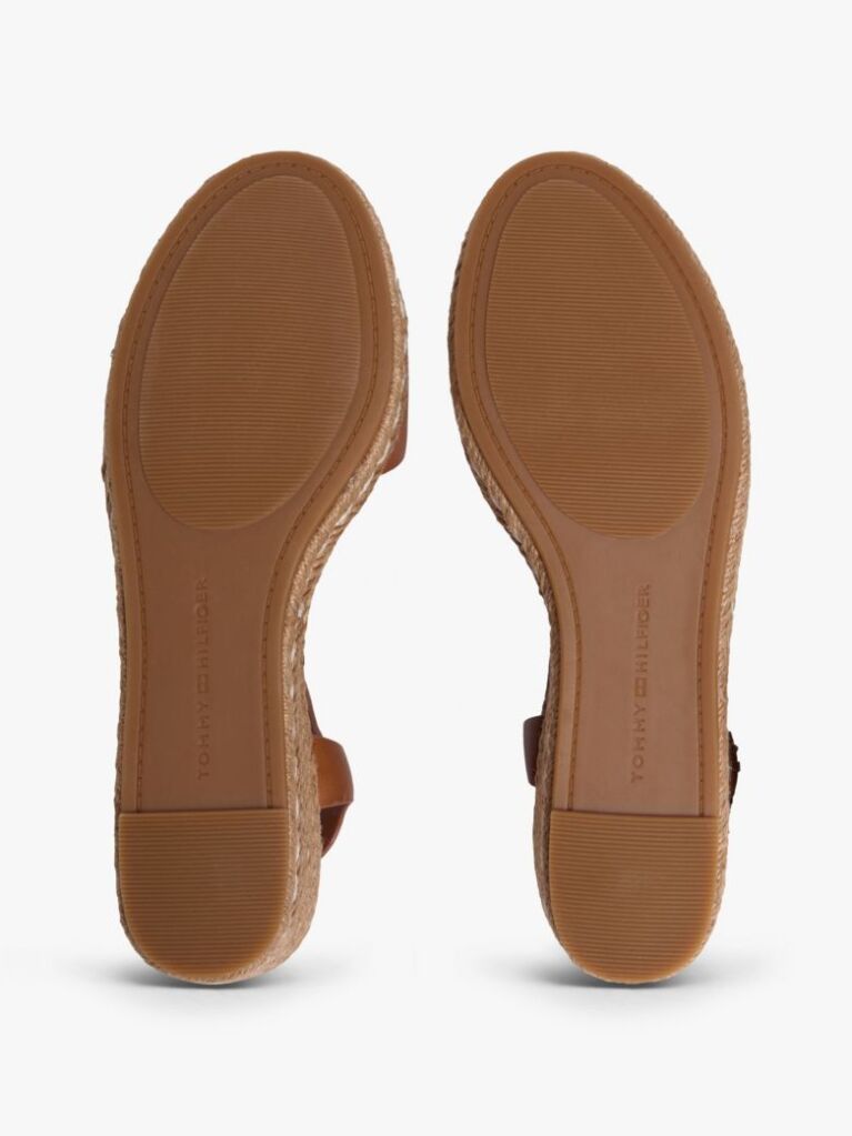 Brown TH Monogram Leather Wedge Espadrilles  Women