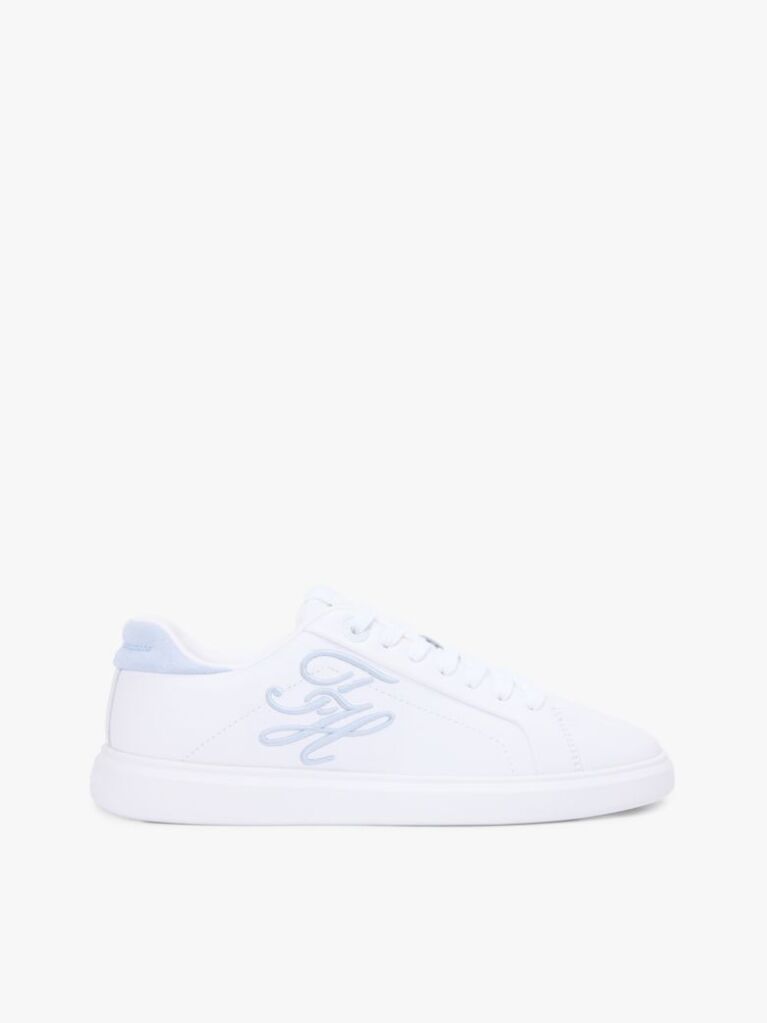 Alb Adidasi Hilfiger Icon Din Piele Cu Logo Brodat  Femei