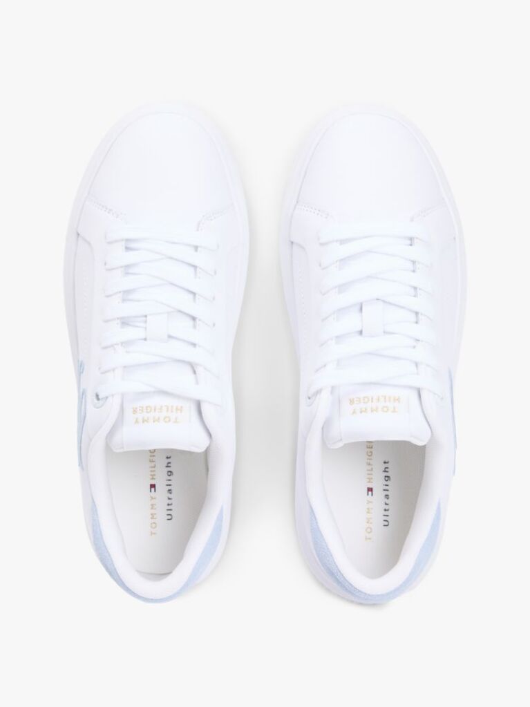Alb Adidasi Hilfiger Icon Din Piele Cu Logo Brodat  Femei