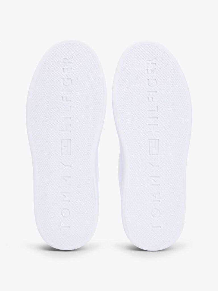 Alb Adidasi Hilfiger Icon Din Piele Cu Logo Brodat  Femei