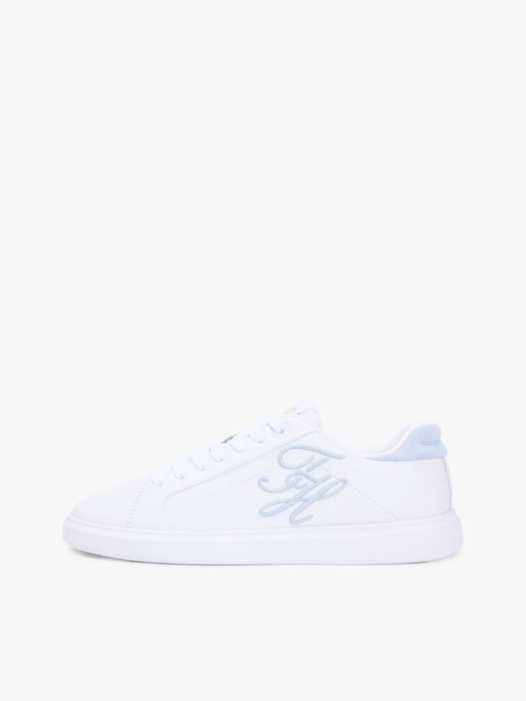 Alb Adidasi Hilfiger Icon Din Piele Cu Logo Brodat  Femei