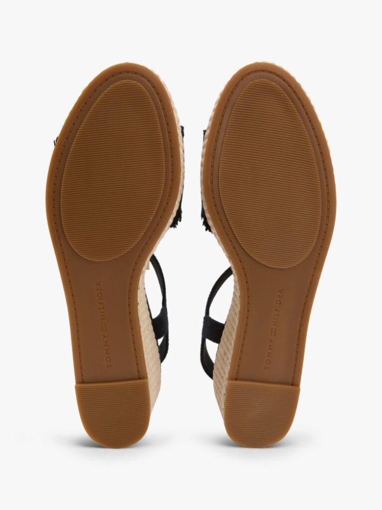 Black TH Monogram Woven Wedge Espadrilles  Women