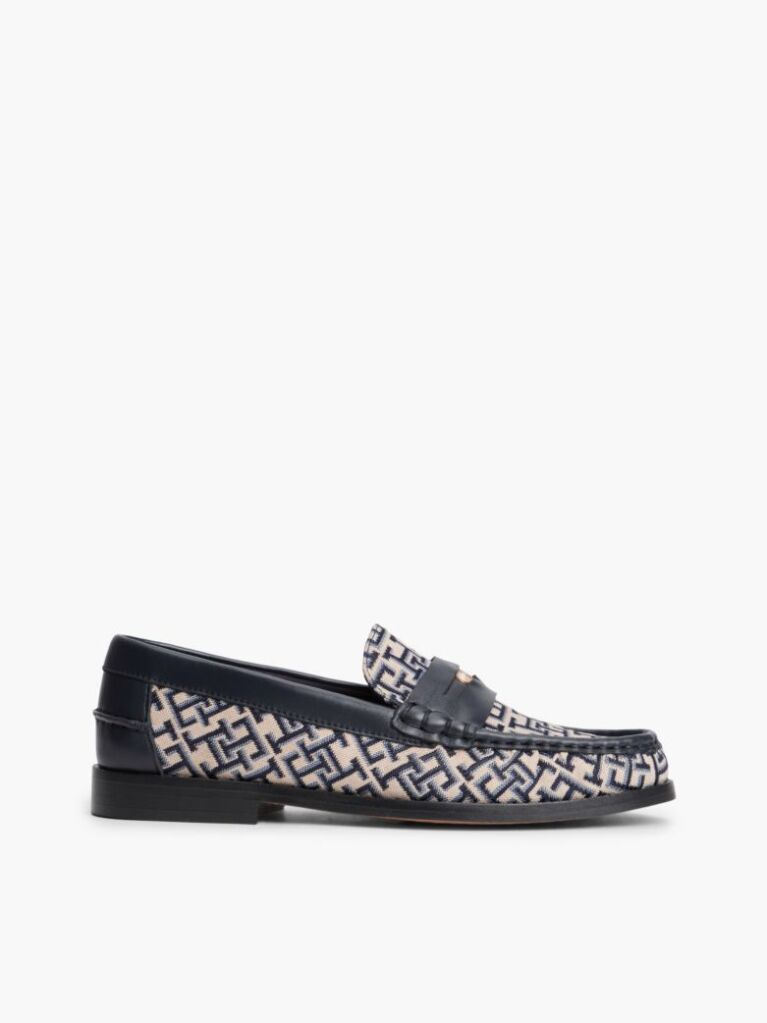 Blue Mocasini Penny Cu Monograma TH  Femei