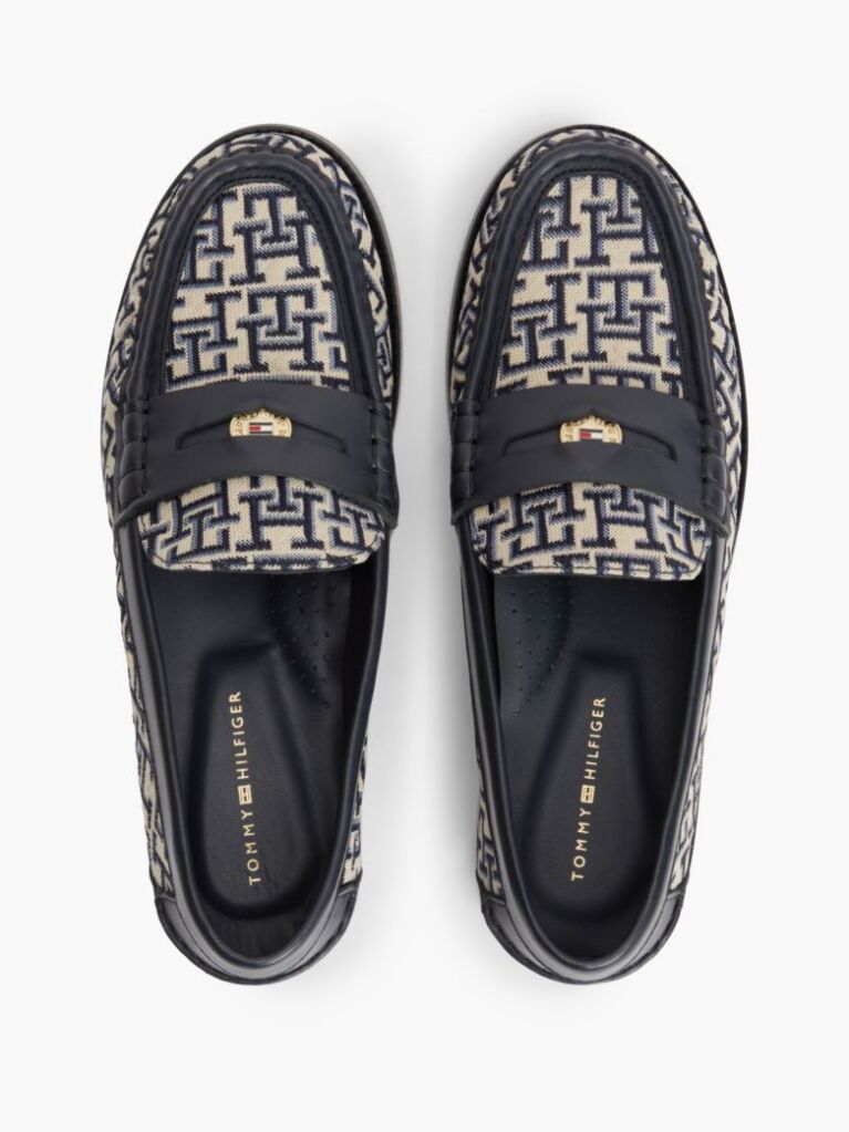 Blue Mocasini Penny Cu Monograma TH  Femei