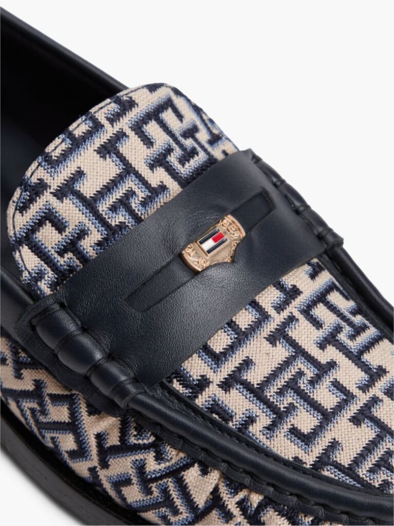 Blue Mocasini Penny Cu Monograma TH  Femei