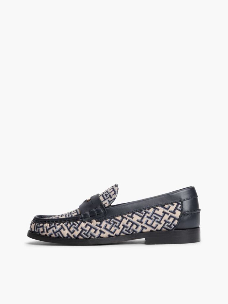 Blue Mocasini Penny Cu Monograma TH  Femei