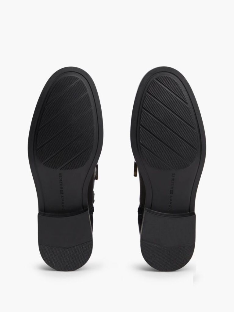Negru Cizme Din Piele Cu Monogramma TH  Femei