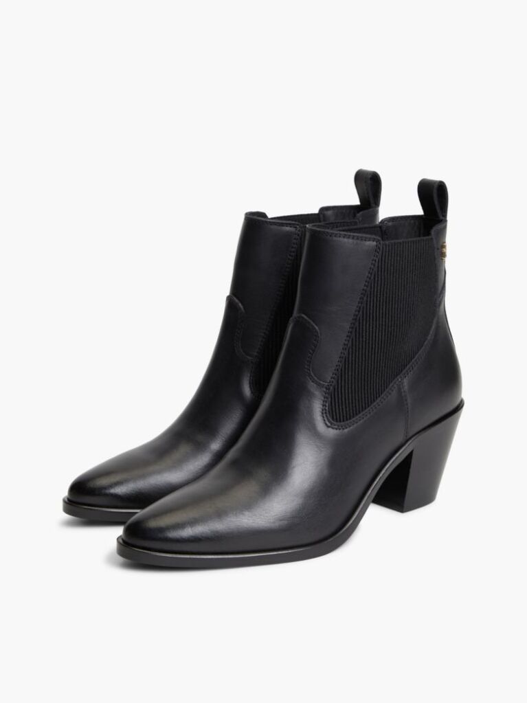 Negru Botine Chelsea Western Din Piele  Femei