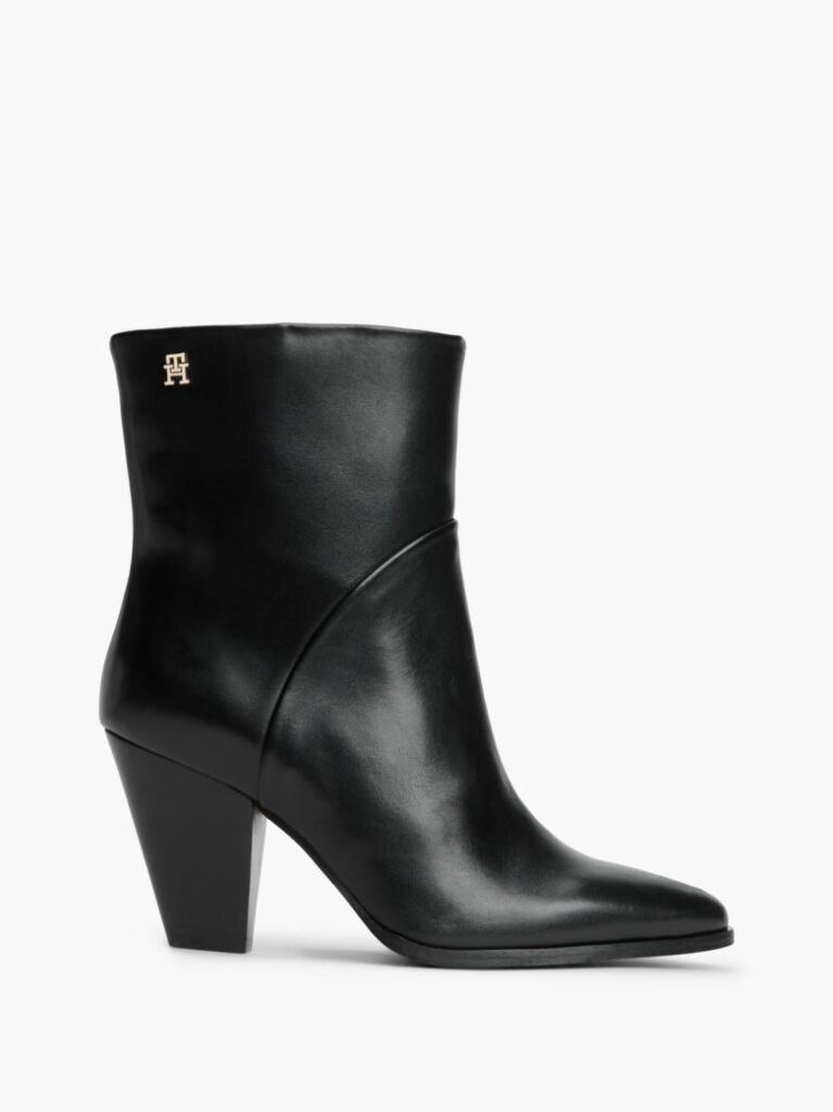 Negru Botine Din Piele Cu Toc Stileto   Femei