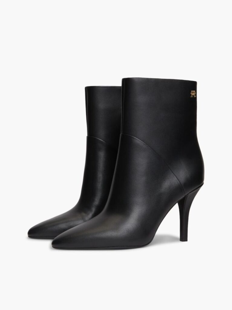 Negru Botine Din Piele Cu Varf Ascutit Si Toc  Femei