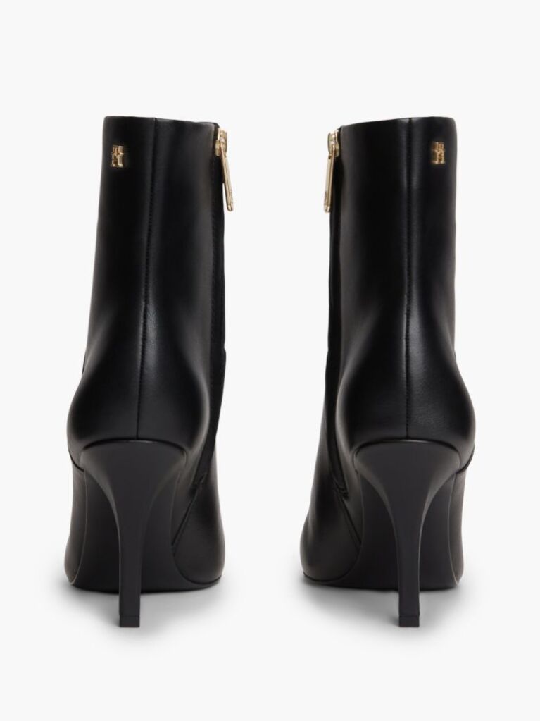 Negru Botine Din Piele Cu Varf Ascutit Si Toc  Femei