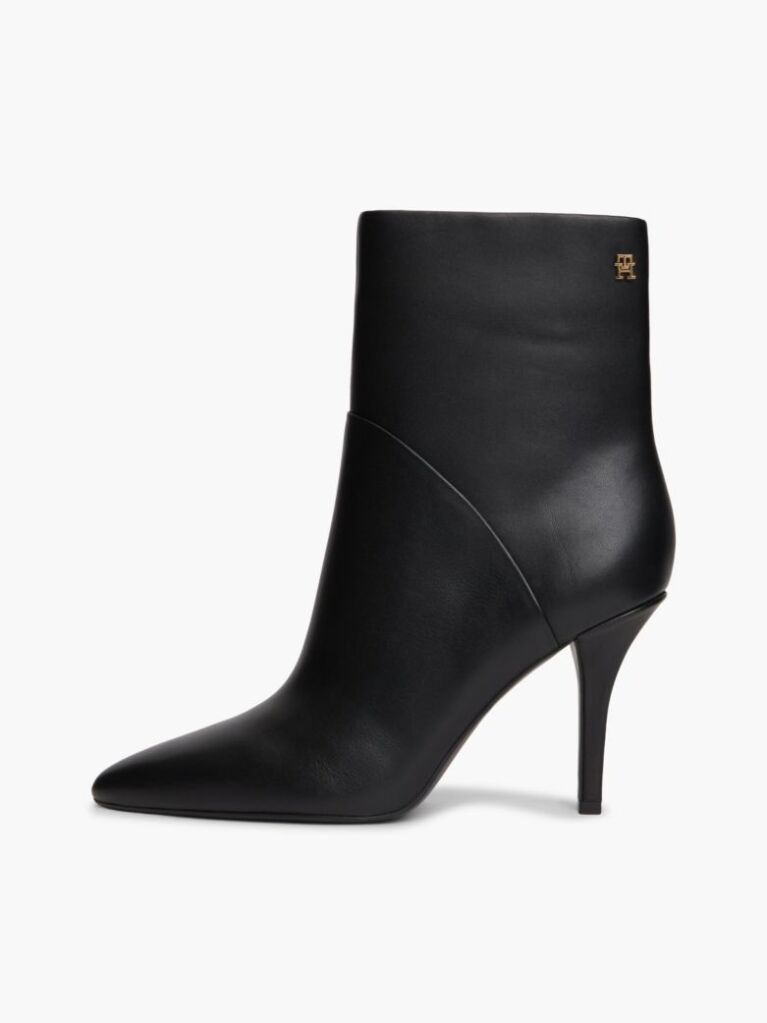 Negru Botine Din Piele Cu Varf Ascutit Si Toc  Femei