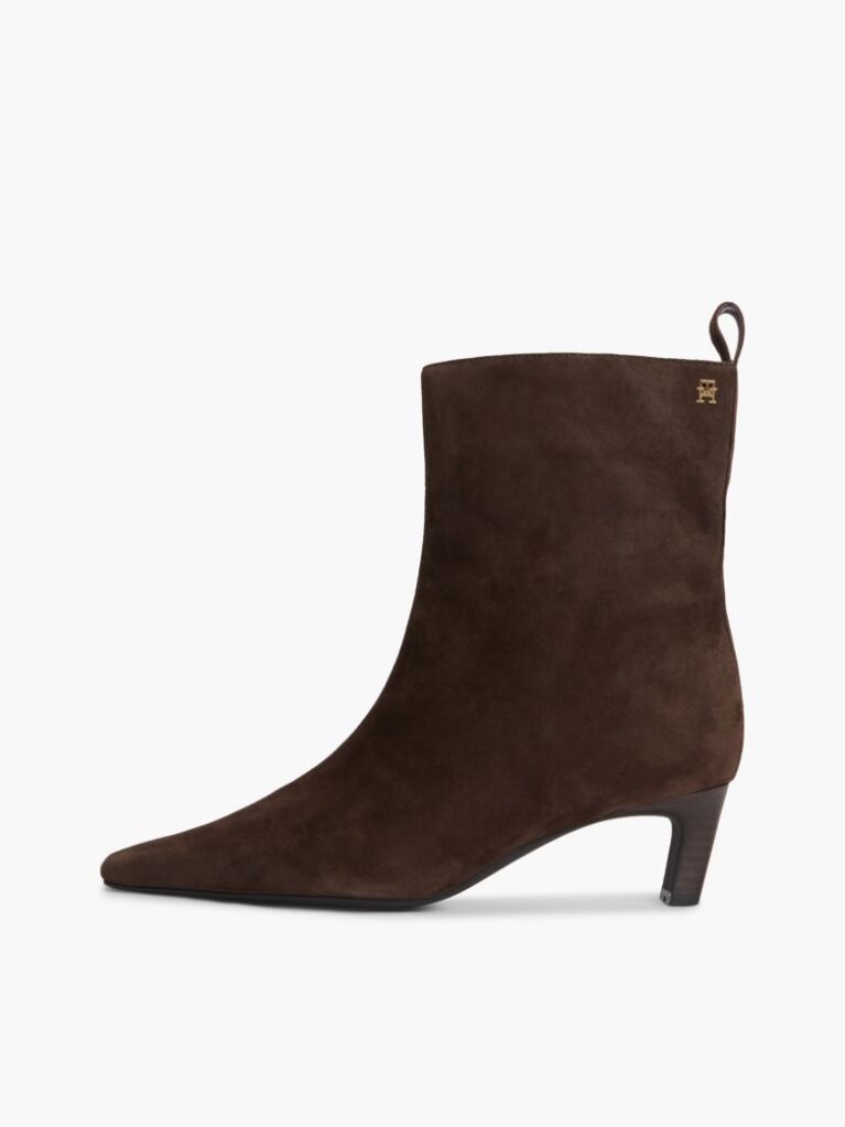 Maro Botine Kitten Din Suede Cu Toc  Femei