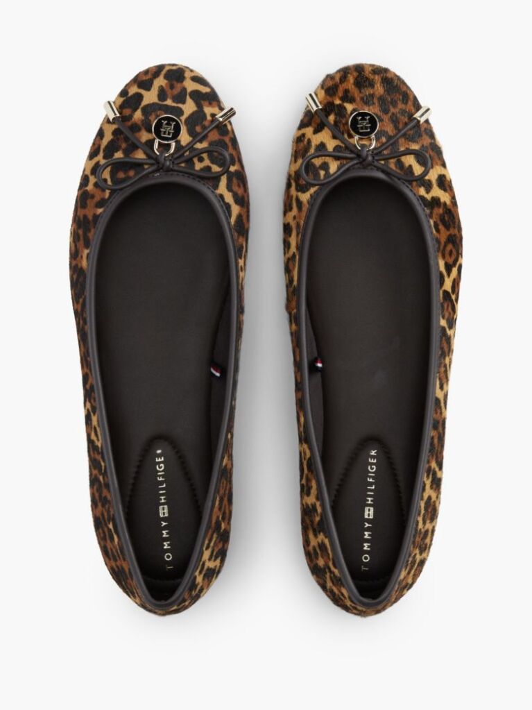 Multi Balerini Din Piele Cu Imprimeu Ghepard Si Charm  Femei