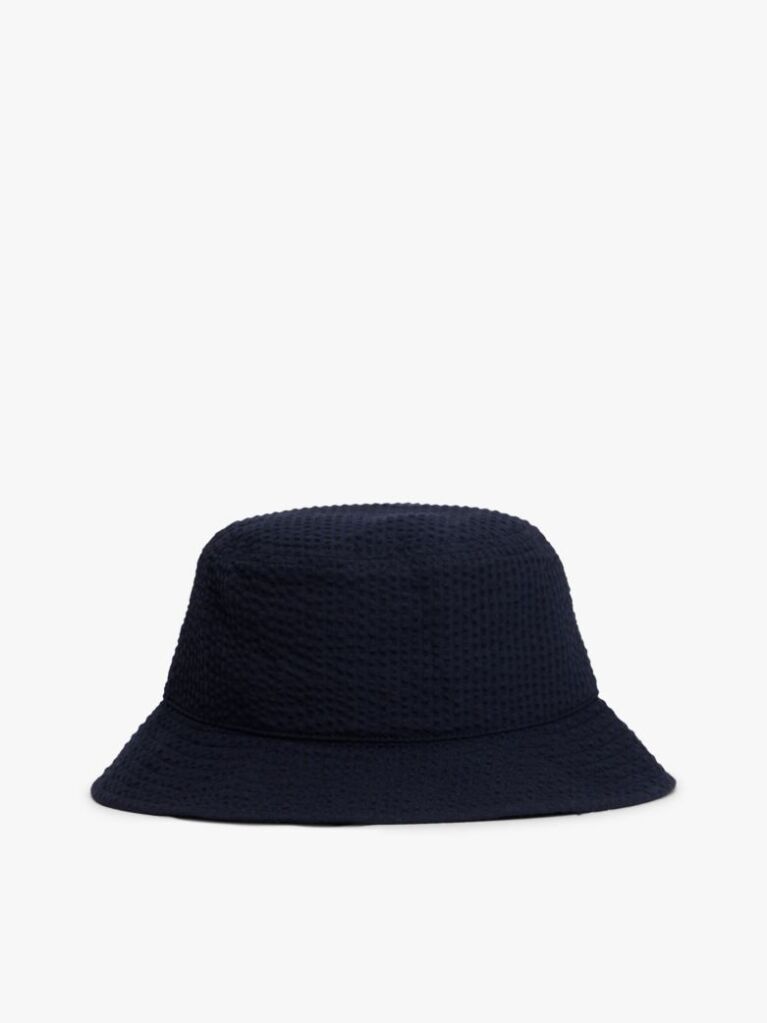 Blue Palarie Tip Bucket Seersucker Cu Imprimeu In Dungi Ondulate  Copii unisex