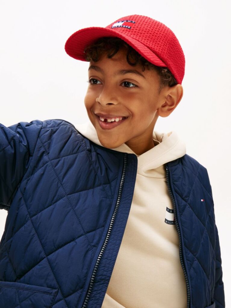 Rosu Sapca De Baseball Din Bumbac Seersucker Cu Steag Ondulat  Copii unisex