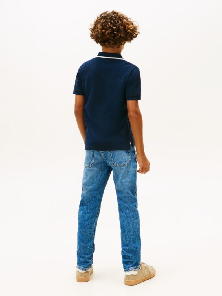 Blue Graphic Polo Knit Polo Shirt  Boys