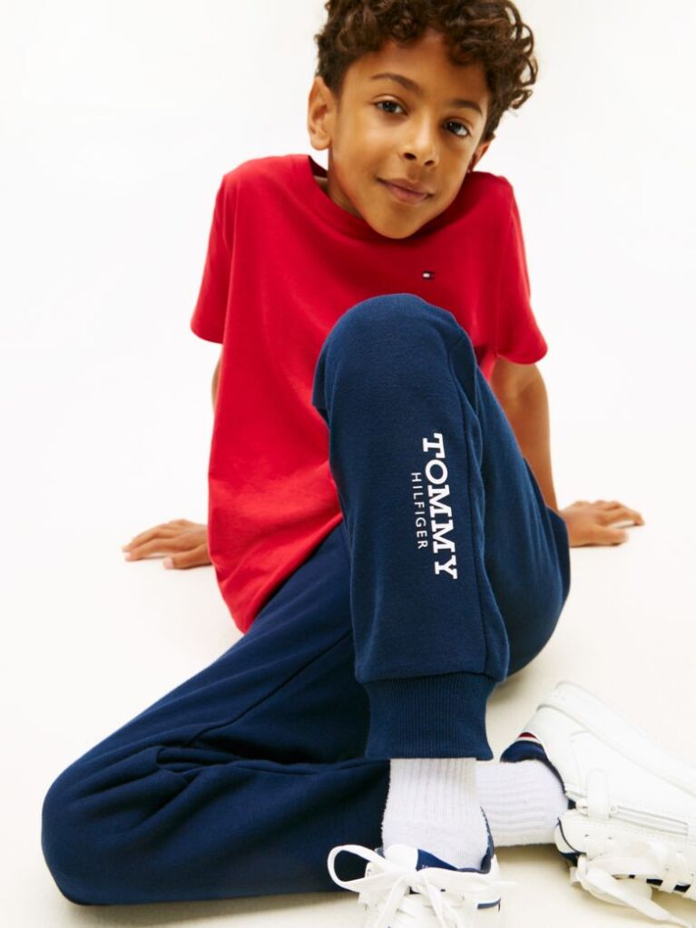 Blue Logo Print Brushed Fleece Joggers  Boys