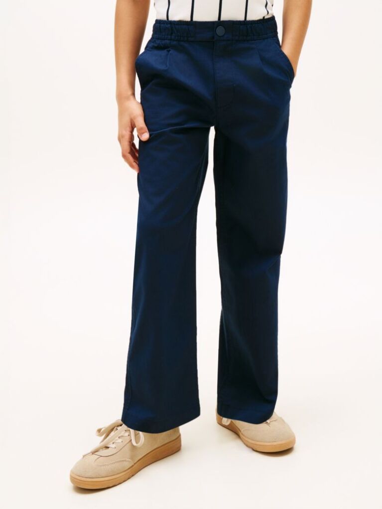 Blue Essential Flag Embroidery Relaxed Twill Trousers  Boys