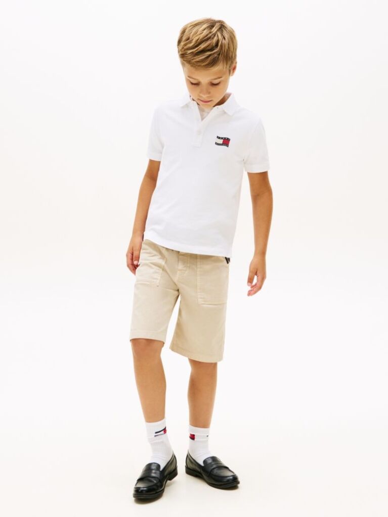 White Regular Fit Wavy Flag Polo Shirt  Boys