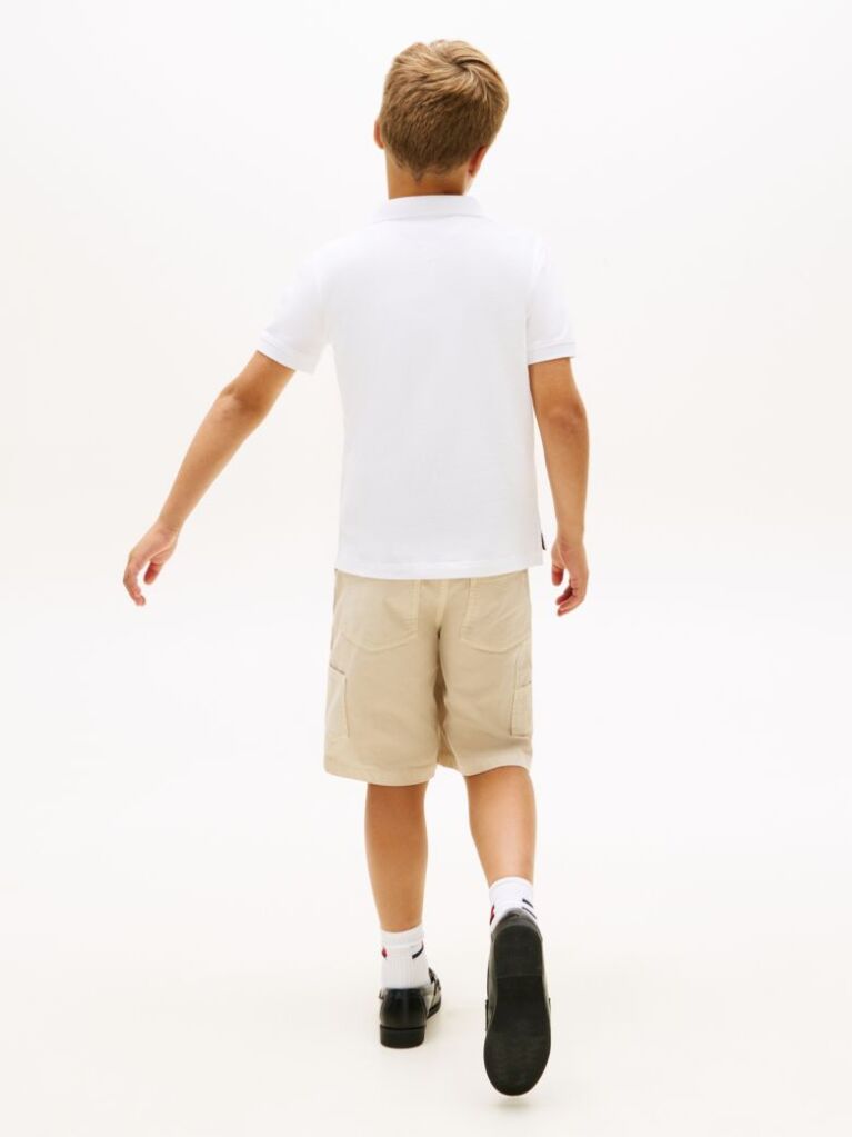 White Regular Fit Wavy Flag Polo Shirt  Boys