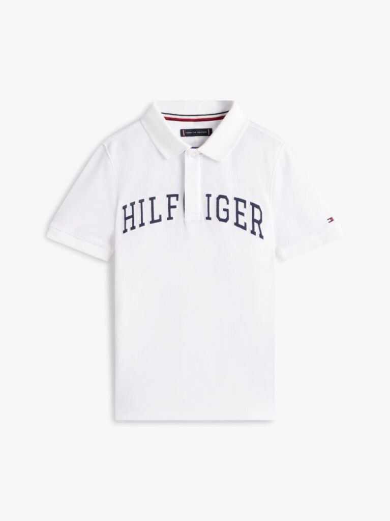 Alb Tricou Polo Cu Croiaa Regular Si Textura  Baieti