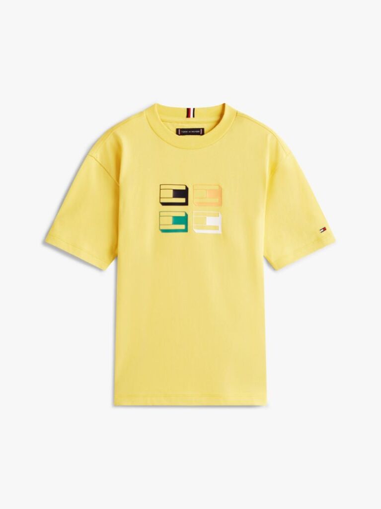 Galben Tricou Cu Imprimeu 3D Cu Steag  Baieti